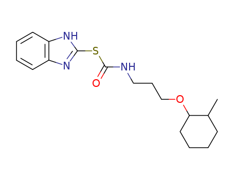 Carbamic acid, [3-[(2-methylcyclohexyl)oxy]propyl]thio-, S-2-benzimidazolylester (7CI,8CI)