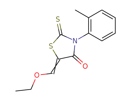 Molecular Structure of 53514-43-5 (Rhodanine, 5-(ethoxymethylene)-3-o-tolyl-)