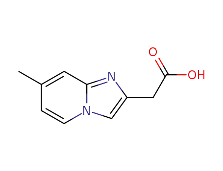 Molecular Structure of 59128-09-5 ((7-METHYL-IMIDAZO[1,2-A]PYRIDIN-2-YL)-ACETIC ACID)