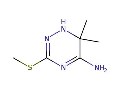 Molecular Structure of 59153-08-1 (6,6-dimethyl-3-(methylsulfanyl)-1,6-dihydro-1,2,4-triazin-5-amine)