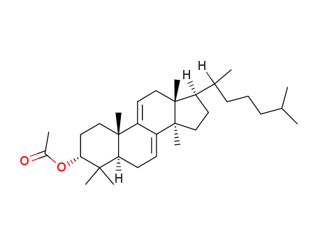 Molecular Structure of 5600-01-1 (5α-Lanosta-7,9(11)-dien-3β-ol acetate)