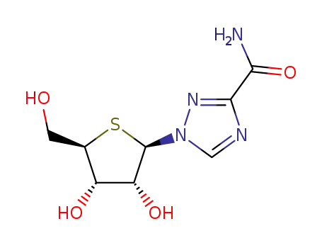 Molecular Structure of 58928-39-5 (1-(4-thio-beta-D-ribofuranosyl)-1H-1,2,4-triazole-3-carboxamide)