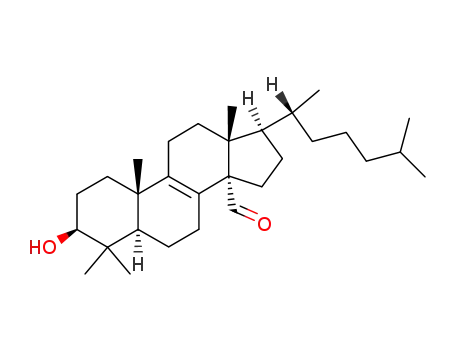 Molecular Structure of 59200-40-7 (lanosten-3-ol-32-al)