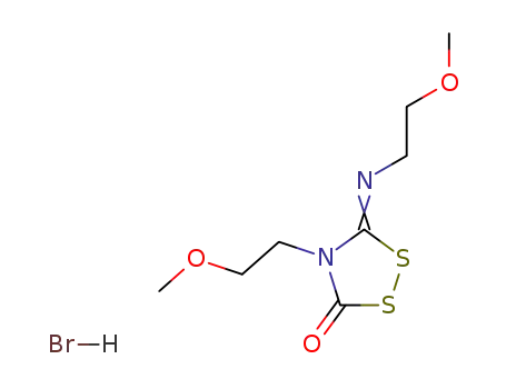 Molecular Structure of 5338-84-1 ((5Z)-4-(2-methoxyethyl)-5-[(2-methoxyethyl)imino]-1,2,4-dithiazolidin-3-one)
