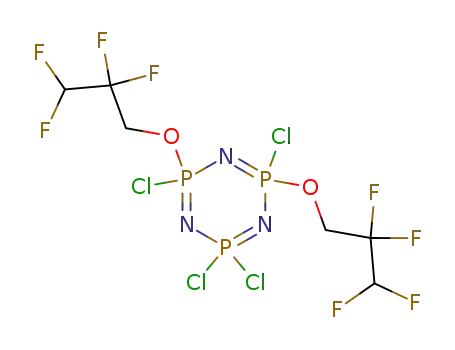 Molecular Structure of 59700-58-2 (2,2,4,6-tetrachloro-4,6-bis-(2,2,3,3-tetrafluoro-propoxy)-2λ<sup>5</sup>,4λ<sup>5</sup>,6λ<sup>5</sup>-cyclotriphosphazene)