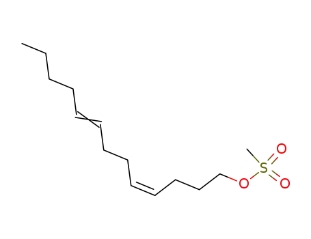 Molecular Structure of 56879-21-1 (4,8-Tridecadien-1-ol, methanesulfonate, (Z,E)-)