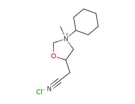 Molecular Structure of 5388-37-4 (5-(cyanomethyl)-3-cyclohexyl-3-methyl-1,3-oxazolidin-3-ium)