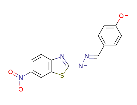 Molecular Structure of 5398-48-1 (4-{[2-(6-nitro-1,3-benzothiazol-2-yl)hydrazino]methylidene}cyclohexa-2,5-dien-1-one)