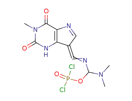 Phosphorodichloridic acid,
(dimethylamino)[[(1,2,3,4-tetrahydro-3-methyl-2,4-dioxo-7H-pyrrolo[3,2-
d]pyrimidin-7-ylidene)methylene]amino]methyl ester