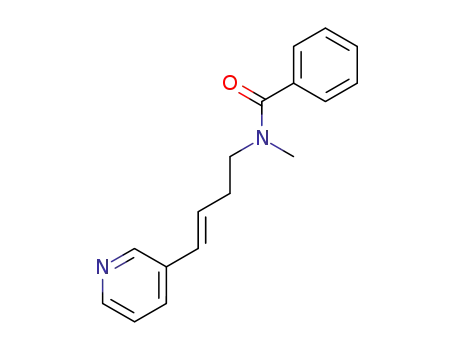 Molecular Structure of 23158-10-3 (<i>N</i>-methyl-<i>N</i>-(4-pyridin-3-yl-but-3-enyl)-benzamide)