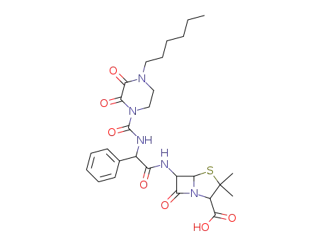 6α-[[(R)-[[(4-ヘキシル-2,3-ジオキソピペラジン-1-イル)カルボニル]アミノ]フェニルアセチル]アミノ]ペニシラン酸