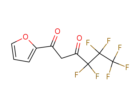 Molecular Structure of 595-26-6 (4,4,5,5,6,6,6-heptafluoro-1-(2-furyl)hexane-1,3-dione)