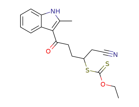 Molecular Structure of 264877-15-8 (dithiocarbonic acid <i>S</i>-[1-cyanomethyl-4-(2-methyl-1<i>H</i>-indol-3-yl)-4-oxo-butyl] ester <i>O</i>-ethyl ester)