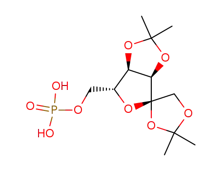 Molecular Structure of 71021-01-7 (1,2:3,4-di-O-isopropylidene-β-D-psicofuranose 6-dihydrogenophosphate)