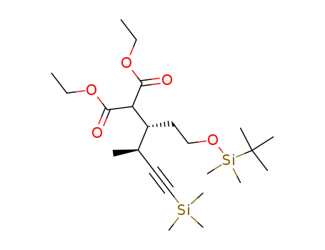 2-{(1R,2S)-1-[2-(tert-Butyl-dimethyl-silanyloxy)-ethyl]-2-methyl-4-trimethylsilanyl-but-3-ynyl}-malonic acid diethyl ester