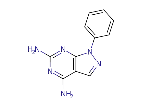 Molecular Structure of 5399-88-2 (9-phenyl-2,4,8,9-tetrazabicyclo[4.3.0]nona-1,3,5,7-tetraene-3,5-diamin e)