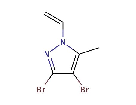 Molecular Structure of 923035-91-0 (1H-Pyrazole, 3,4-dibromo-1-ethenyl-5-methyl-)