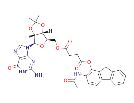 Succinic acid 2-acetylamino-9H-fluoren-1-yl ester (3aR,4R,6R,6aR)-6-(2-amino-6-oxo-1,6-dihydro-purin-9-yl)-2,2-dimethyl-tetrahydro-furo[3,4-d][1,3]dioxol-4-ylmethyl ester