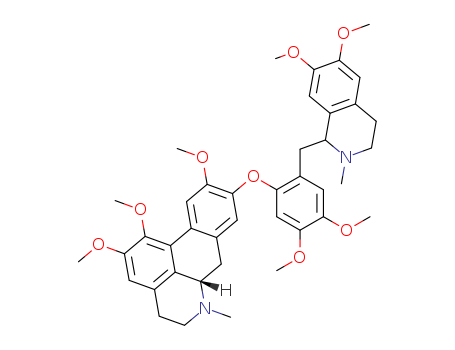 4H-Dibenzo[de,g]quinoline,9-[4,5-dimethoxy-2-[[(1S)-1,2,3,4-tetrahydro-6,7-dimethoxy-2-methyl-1-isoquinolinyl]methyl]phenoxy]-5,6,6a,7-tetrahydro-1,2,10-trimethoxy-6-methyl-,(6aS)- cas  5373-42-2