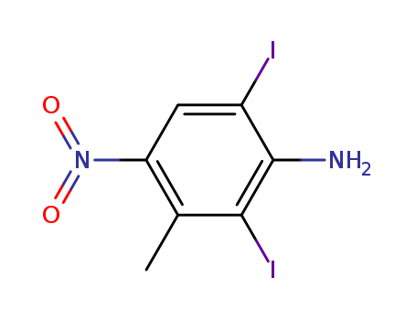 Benzenamine,2,6-diiodo-3-methyl-4-nitro- cas  5400-77-1