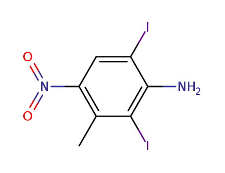 Molecular Structure of 5400-77-1 (2,6-diiodo-3-methyl-4-nitro-aniline)
