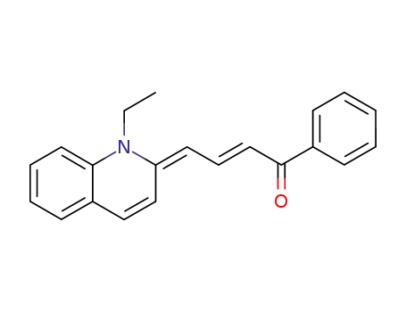 Molecular Structure of 53704-24-8 ((2E,4E)-4-(1-ETHYLQUINOLIN-2(1H)-YLIDENE)-1-PHENYLBUT-2-EN-1-ONE)