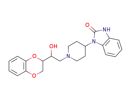 Molecular Structure of 53786-06-4 (1-[1-[2-(7,10-dioxabicyclo[4.4.0]deca-1,3,5-trien-9-yl)-2-hydroxy-ethyl]-4-piperidyl]-3H-benzoimidazol-2-one)
