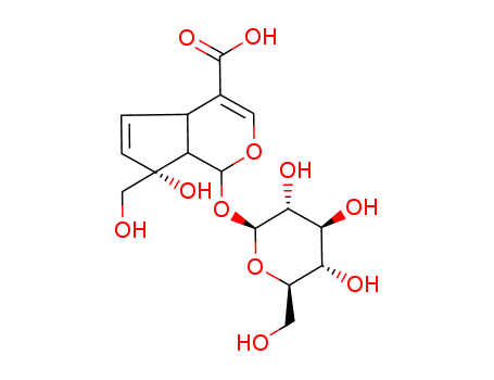 (1S,2S,6S,9R)-9-hydroxy-9-(hydroxymethyl)-2-[(2S,3R,4S,5R,6R)-3,4,5-trihydroxy-6-(hydroxymethyl)oxan-2-yl]oxy-3-oxabicyclo[4.3.0]nona-4,7-diene-5-carboxylic acid CAS 5945-50-6