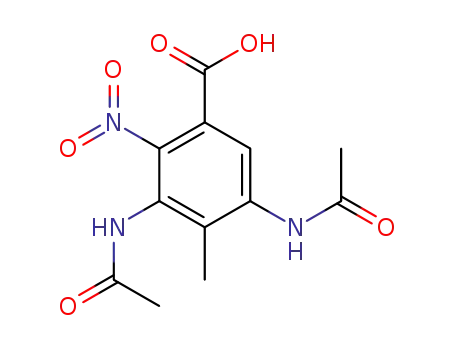 Molecular Structure of 54002-30-1 (3,5-BIS(ACETYLAMINO)-4-METHYL-2-NITRO-BENZOIC ACID)