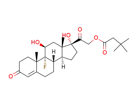 Molecular Structure of 595-56-2 (21-(3,3-dimethyl-butyryloxy)-9-fluoro-11β,17-dihydroxy-pregn-4-ene-3,20-dione)