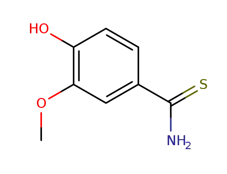 Molecular Structure of 59445-56-6 (4-Hydroxy-3-MethoxythiobenzaMide, 97%)
