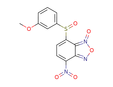 Molecular Structure of 53619-53-7 (7-[(3-methoxyphenyl)sulfinyl]-4-nitro-2,1,3-benzoxadiazole 1-oxide)