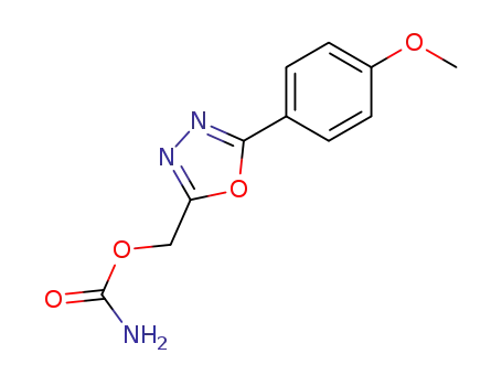 Molecular Structure of 54014-26-5 ([5-(4-methoxyphenyl)-1,3,4-oxadiazol-2-yl]methyl carbamate)