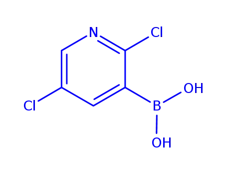 Molecular Structure of 536693-97-7 (2,5-DICHLOROPYRIDINE-3-BORONIC ACID)