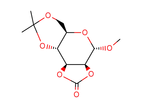 Molecular Structure of 74948-73-5 (Methyl 2,3-O-Carbonyl-4,6-O-isopropylidene-a-D-mannopyranoside)