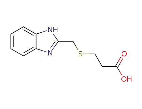 Molecular Structure of 6017-12-5 (3-[(1H-Benzimidazol-2-ylmethyl)thio]propanoic acid)