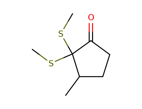 Molecular Structure of 88525-11-5 (Cyclopentanone, 3-methyl-2,2-bis(methylthio)- (9CI))
