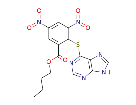 Molecular Structure of 59921-62-9 (butyl 3,5-dinitro-2-(5H-purin-6-ylsulfanyl)benzoate)