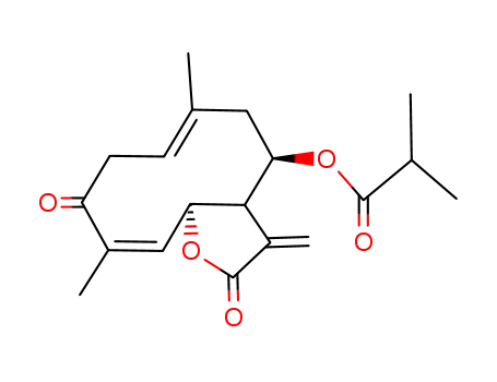 Isobutyric acid (6E,10Z)-(4R,11aS)-6,10-dimethyl-3-methylene-2,9-dioxo-2,3,3a,4,5,8,9,11a-octahydro-cyclodeca[b]furan-4-yl ester