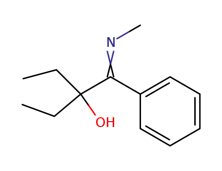 Molecular Structure of 6006-70-8 (3-[(E)-(methylimino)(phenyl)methyl]pentan-3-ol)