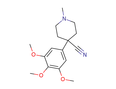 Molecular Structure of 5436-04-4 (1-methyl-4-(3,4,5-trimethoxyphenyl)piperidine-4-carbonitrile)