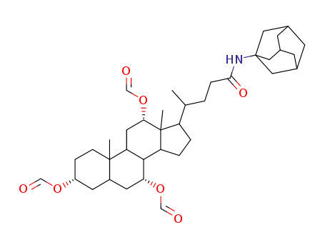 Molecular Structure of 60042-56-0 (24-oxo-24-(tricyclo[3.3.1.1~3,7~]dec-1-ylamino)cholane-3,7,12-triyl triformate)