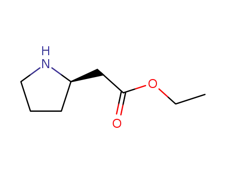 Molecular Structure of 107870-33-7 ((2R)-2-Pyrrolidineacetic acid ethyl ester)