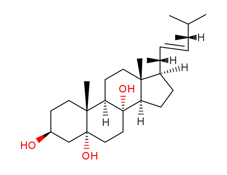 Molecular Structure of 103279-14-7 (ergosta-6,22-diene-3β,5,8α-triol)