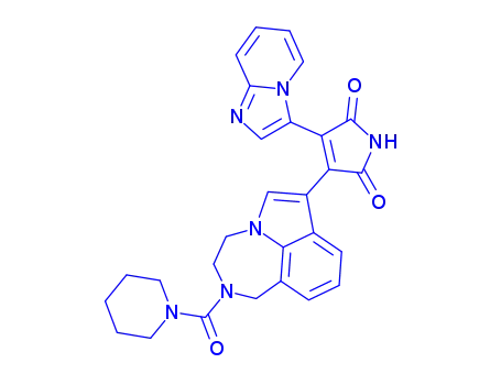 3-Imidazo[1,2-a]pyridin-3-yl-4-[10-(piperidine-1-carbonyl)-1,10-diazatricyclo[6.4.1.04,13]trideca-2,4,6,8(13)-tetraen-3-yl]pyrrole-2,5-dione