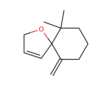 Molecular Structure of 54345-69-6 (6,6-Dimethyl-10-methylene-1-oxaspiro[4.5]dec-3-ene)