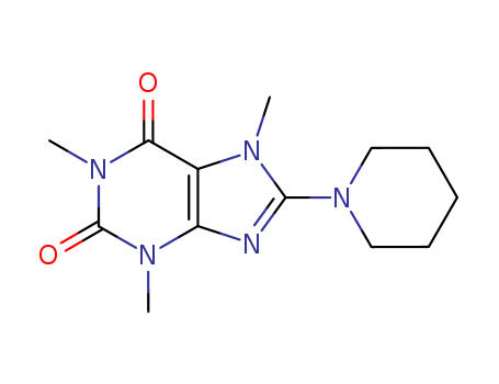 1H-Purine-2,6-dione,3,7-dihydro-1,3,7-trimethyl-8-(1-piperidinyl)- cas  5436-39-5
