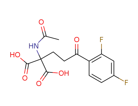 Molecular Structure of 6010-06-6 ((acetylamino)[3-(2,4-difluorophenyl)-3-oxopropyl]propanedioic acid)