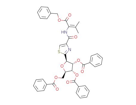 benzyl 3-methyl-2-<2-(2',3',5'-tri-O-benzoyl-β-D-ribofuranosyl)thiazol-4-ylcarbonylamino>but-2-enoate
