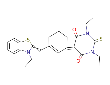 Molecular Structure of 54118-09-1 (1,3-DIETHYL-5-(3-[(Z)-(3-ETHYL-1,3-BENZOTHIAZOL-2(3H)-YLIDENE)METHYL]CYCLOHEX-2-EN-1-YLIDENE)-2-THIOXODIHYDROPYRIMIDINE-4,6(1H,5H)-DIONE)